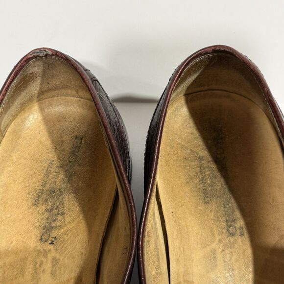PRONTO UOMO Mens 10M Burgundy Tassel Loafers Made in Italy Leather Sole main image 9